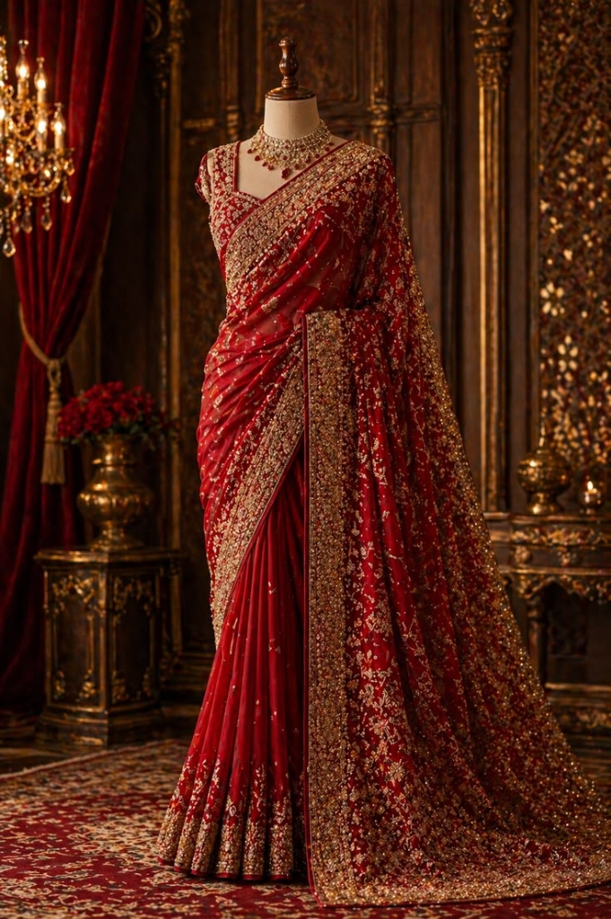 Maharani Carmine Bridal Banarasi